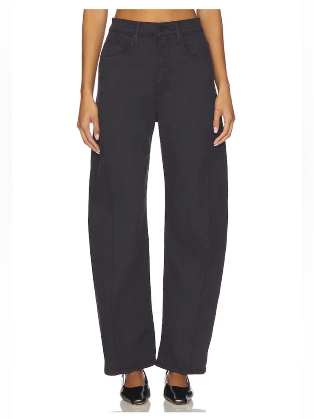MOTHER Half Pipe Flood Jeans - Faded Black - Size 28 - NWT